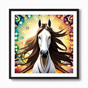 Horse With Long Hair Art Print