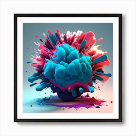 Abstract Brain Splatter Art Print