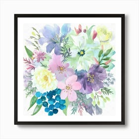 Watercolor Flowers 3 Art Print