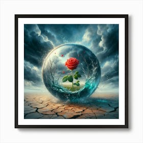 Rose In A Glass Art Print