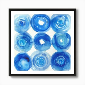 Blue Circles 15 Art Print