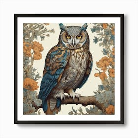 william morris Owl On A Branch 1 Art Print