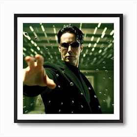 Armadiler Neo From Matrix Movie Stoping Bullets With His Hand Ee9f2384 A699 434a A89f 64fe6670966c Ins Art Print