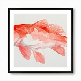 Red Koi Fish Art Print