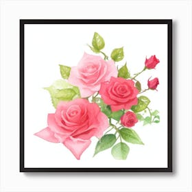 Watercolor Roses4 Art Print