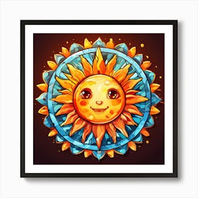Mosaic Sun A Sun Created From A Mosaic Of Small Tiles I 1 Art Print