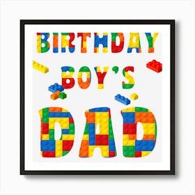 Building Block Dad Of Birthday Boy Art Print