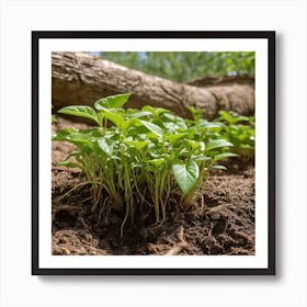 Small Green Plants Growing In The Soil Art Print