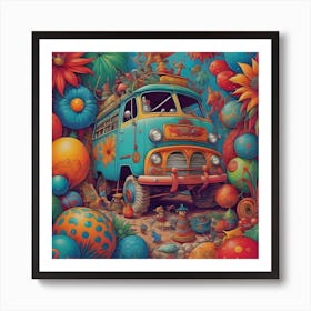 VW Hippie Bus Art Print
