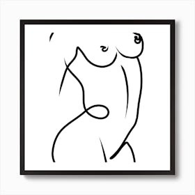 Nude 1 Square Line Art Print