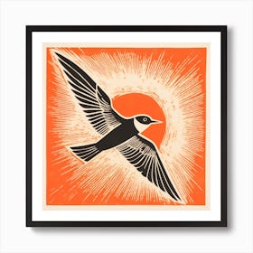 Retro Bird Lithograph Common Tern 2 Art Print