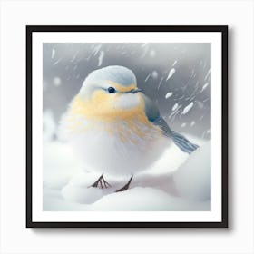 Bird In The Snow Art Print