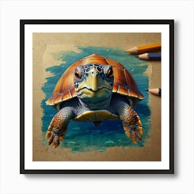 Turtle Drawing Art Print