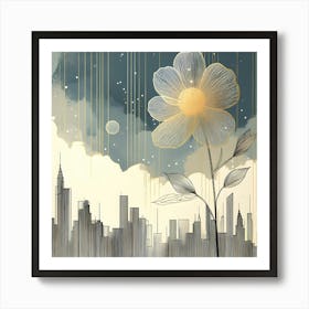 Flower In The Rain Art Print