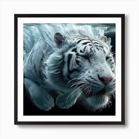 White Tiger Underwater 2 Art Print