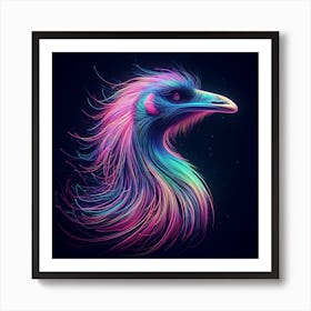 Neon Emu 2 Art Print