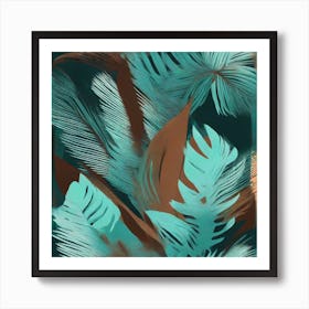 Abstract Tropical Leaf pattern art, 122 Art Print