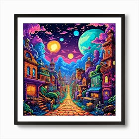 Psychedelic City Art Print