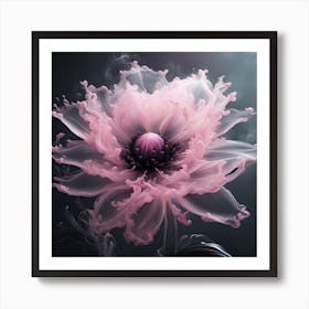 Pink Flower of Smoke Art Print