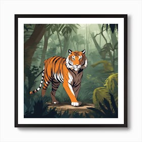 Tiger In The Jungle 41 Art Print