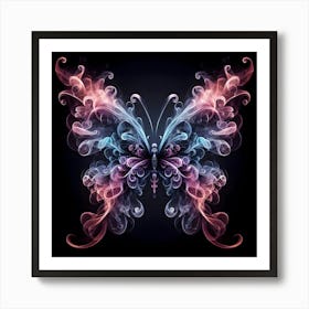 Butterfly In Smoke Art Print