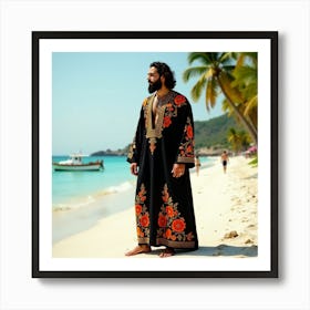 Islamic Man On The Beach 3 Art Print