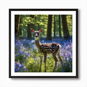 Fallow Deer in Woodland Glade Art Print