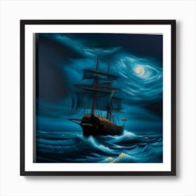 Ship At Sea Art Print