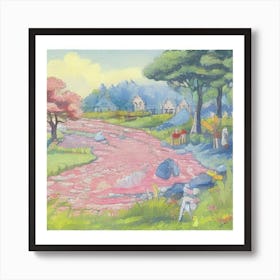 Pink River Art Print