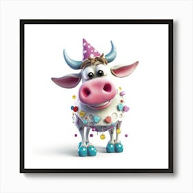 Birthday Cow 1 Art Print