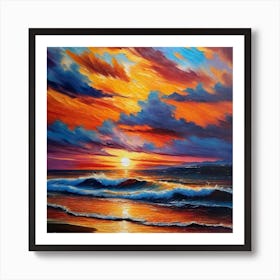 Sunset On The Beach 130 Art Print