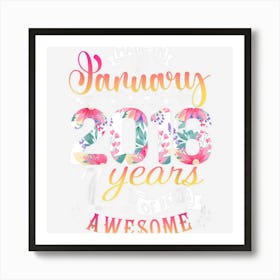 7th Birthday Flowers Gift For Girls Born In Janurary 2016 Art Print