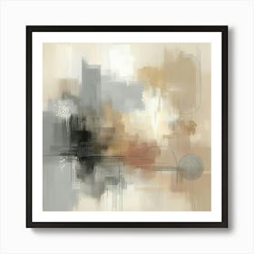 Abstract Art, Neutral Painting Beige, Grey 3 (1) Art Print