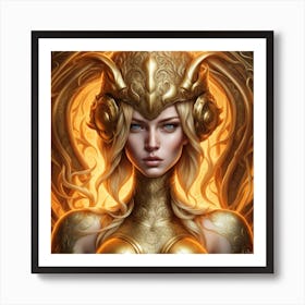 Golden Divine Fairy Art Print