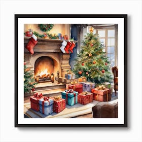 Christmas In The Living Room 53 Art Print