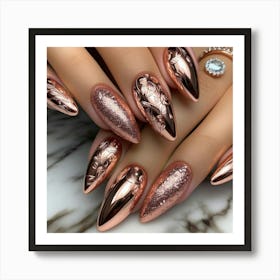 Rose Gold Nails 5 Art Print