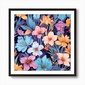 Floral Seamless Pattern Art Print