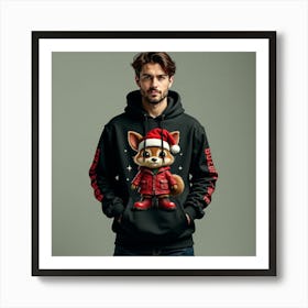 Fox Hoodie 2 Art Print