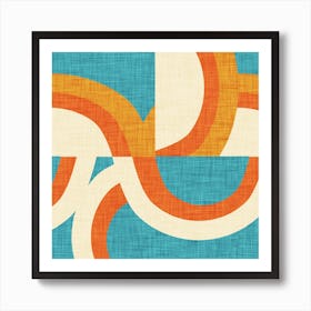 New Mid Mod Freeway Blue  Art Print