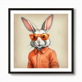 Rabbit In Sunglasses 10 Art Print