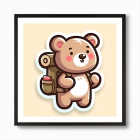 Teddy Bear Sticker Art Print