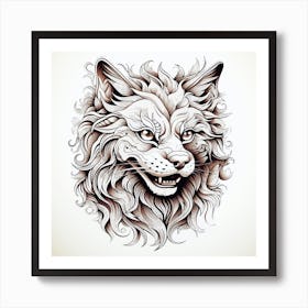 Wolf Head Tattoo Art Print