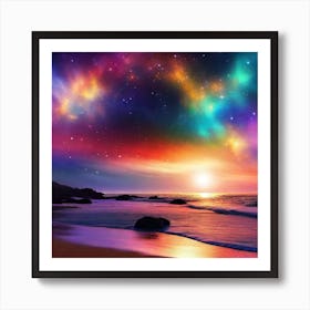 Rainbow Over The Ocean 10 Art Print