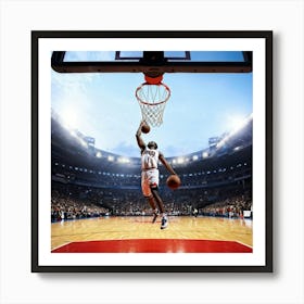 Ball Net Basketball Court Athlete Basketball Court Basket Sport Lay Goal Hoop African Ame (7) Art Print