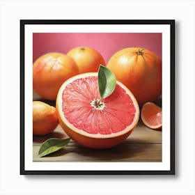Pink Grapefruit Art Print 1 2 Art Print