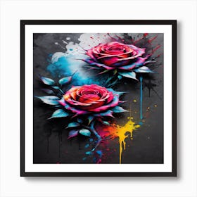 Two Roses Art Print