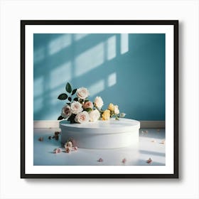 White Vase With Flowers 1 Art Print