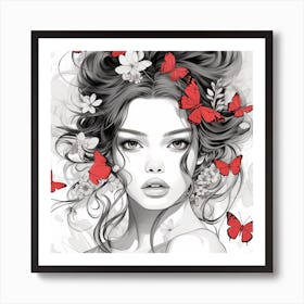 Butterfly Girl 27 Art Print