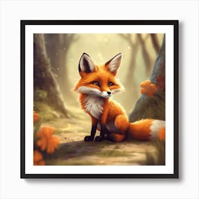 Fox In The Forest Art Print