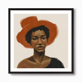 African American Woman In Hat Art Print